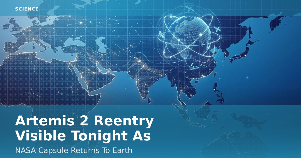 Artemis 2 Reentry Visible Tonight As NASA Capsule Returns To Earth