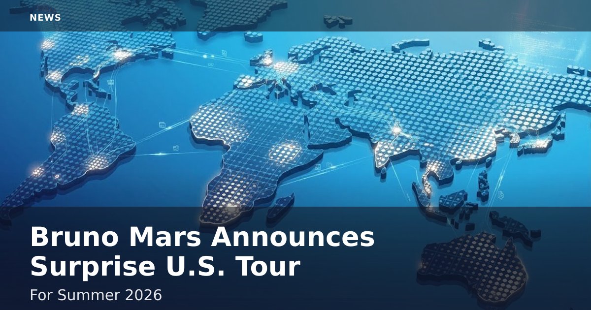 Bruno Mars Announces Surprise U.S. Tour For Summer 2026