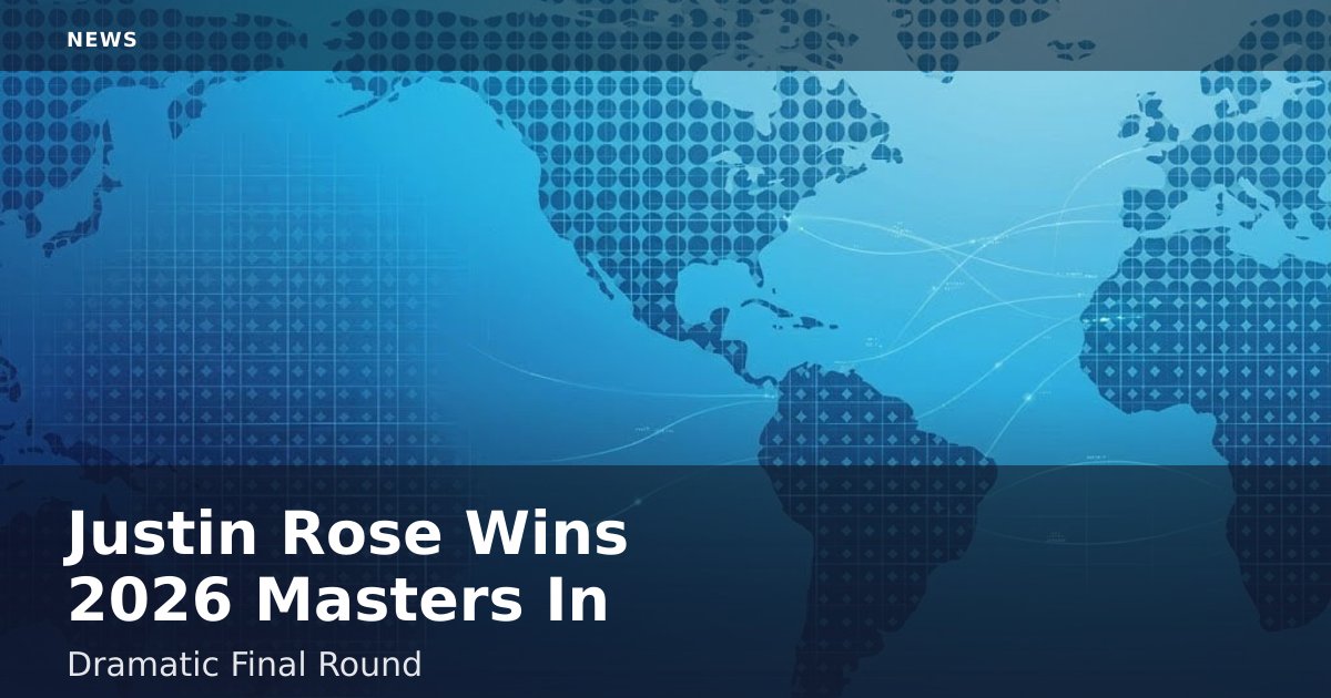 Justin Rose Wins 2026 Masters In Dramatic Final Round