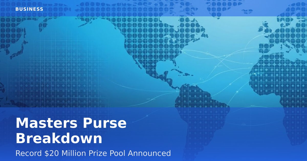 Masters Purse Breakdown: Record $20 Million Prize Pool Announced