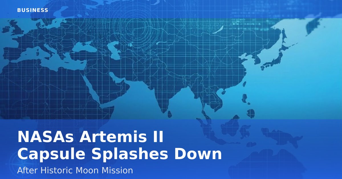 NASA's Artemis II Capsule Splashes Down After Historic Moon Mission