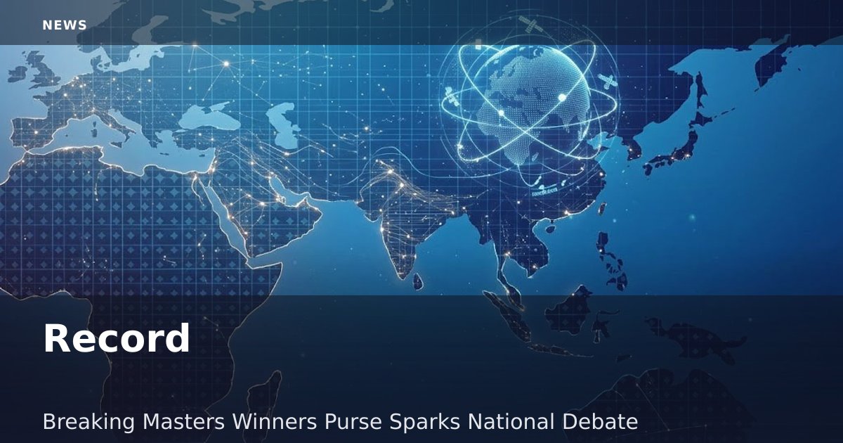 Record-Breaking Masters Winner's Purse Sparks National Debate