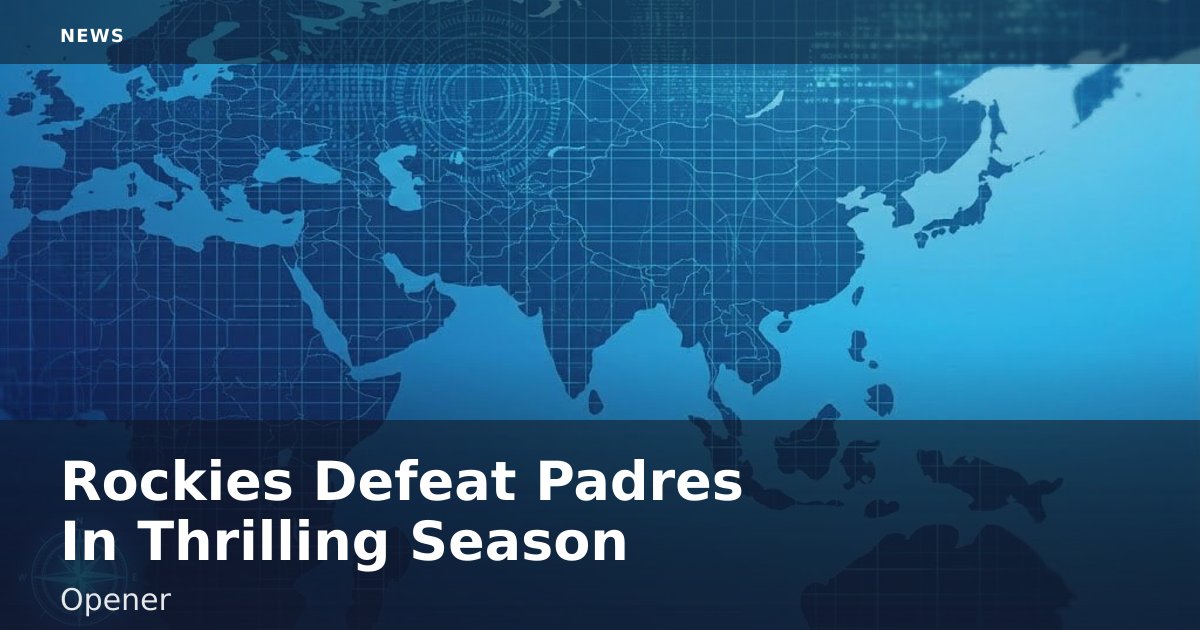 Rockies Defeat Padres In Thrilling Season Opener