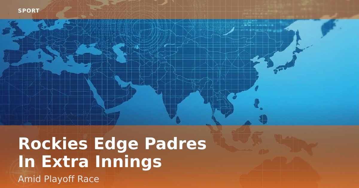 Rockies Edge Padres In Extra Innings Amid Playoff Race